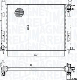 Magneti Marelli 350213165100 - Radiatore, Raffreddamento motore www.autoricambi360.it