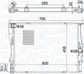 Magneti Marelli 350213160700 - Radiatore, Raffreddamento motore www.autoricambi360.it