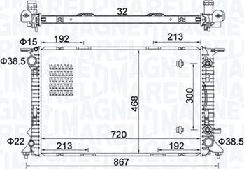 Magneti Marelli 350213161800 - Radiatore, Raffreddamento motore www.autoricambi360.it