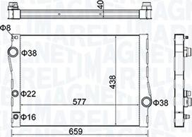 Magneti Marelli 350213163500 - Radiatore, Raffreddamento motore www.autoricambi360.it