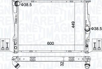 Magneti Marelli 350213162700 - Radiatore, Raffreddamento motore www.autoricambi360.it
