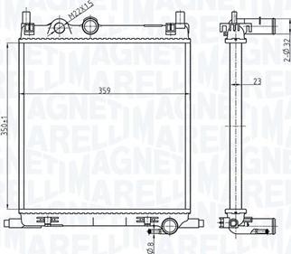 Magneti Marelli 350213167500 - Radiatore, Raffreddamento motore www.autoricambi360.it