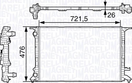 Magneti Marelli 350213138400 - Radiatore, Raffreddamento motore www.autoricambi360.it