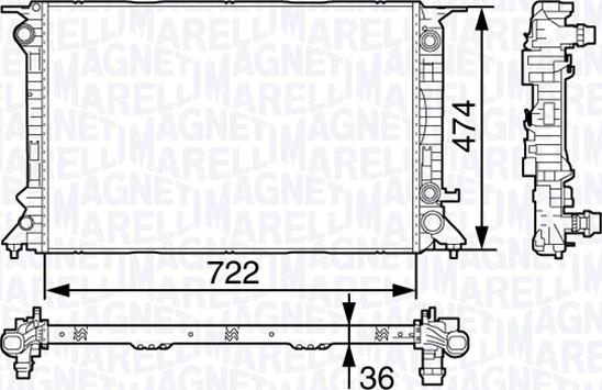 Magneti Marelli 350213138800 - Radiatore, Raffreddamento motore www.autoricambi360.it