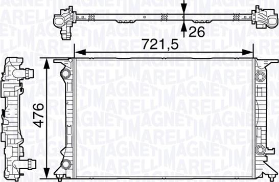 Magneti Marelli 350213138700 - Radiatore, Raffreddamento motore www.autoricambi360.it