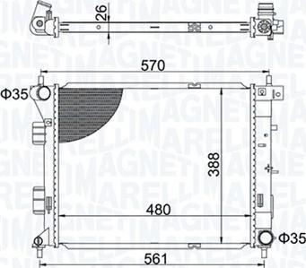 Magneti Marelli 350213173600 - Radiatore, Raffreddamento motore www.autoricambi360.it