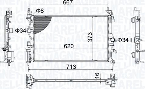 Magneti Marelli 350213206800 - Radiatore, Raffreddamento motore www.autoricambi360.it