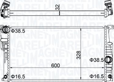 Magneti Marelli 350213202300 - Radiatore, Raffreddamento motore www.autoricambi360.it