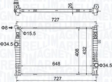 Magneti Marelli 350213207200 - Radiatore, Raffreddamento motore www.autoricambi360.it