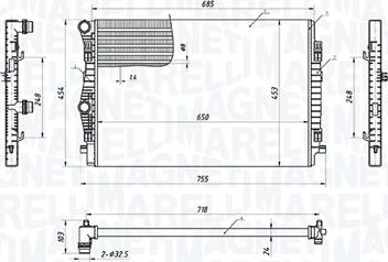 Magneti Marelli 350213220900 - Radiatore, Raffreddamento motore www.autoricambi360.it