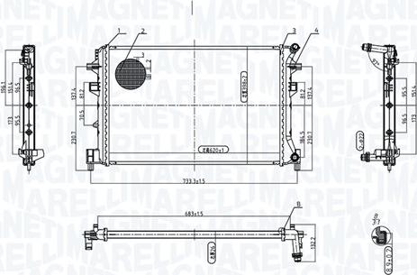 Magneti Marelli 350213220300 - Radiatore, Raffreddamento motore www.autoricambi360.it