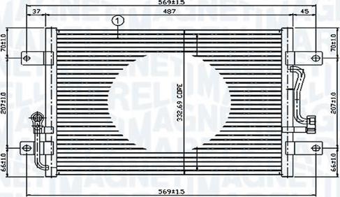 Magneti Marelli 351309191MM - Condensatore, Climatizzatore www.autoricambi360.it