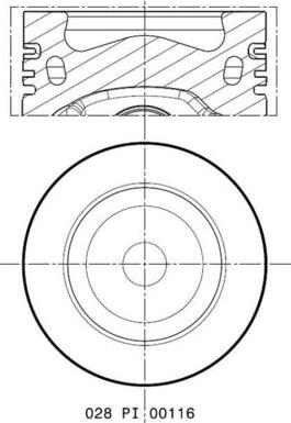 MAHLE 028 PI 00116 001 - Pistone www.autoricambi360.it