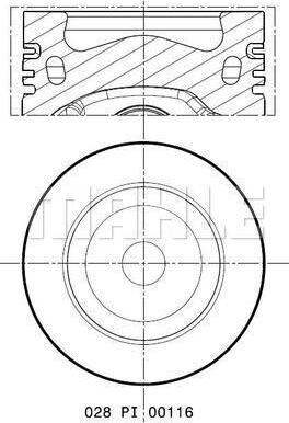 MAHLE 028 PI 00116 002 - Pistone www.autoricambi360.it