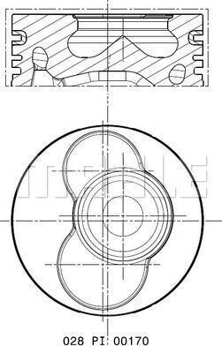 MAHLE 028 PI 00170 000 - Pistone www.autoricambi360.it