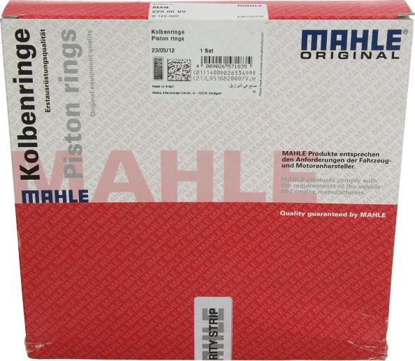 MAHLE 229 05 V0 - Kit fasce elastiche www.autoricambi360.it