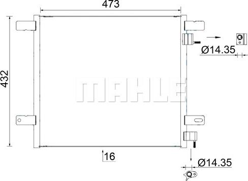 MAHLE AC 950 000S - Condensatore, Climatizzatore www.autoricambi360.it