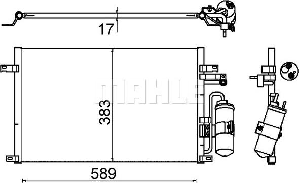 MAHLE AC 644 000S - Condensatore, Climatizzatore www.autoricambi360.it