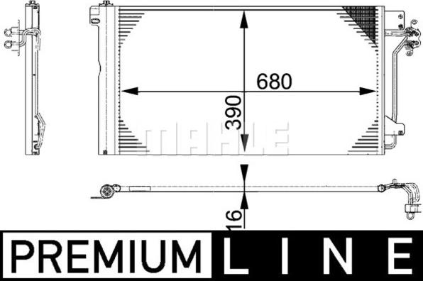 MAHLE AC 672 000P - Condensatore, Climatizzatore www.autoricambi360.it