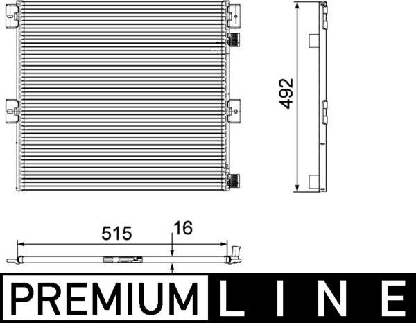 MAHLE AC 125 000P - Condensatore, Climatizzatore www.autoricambi360.it