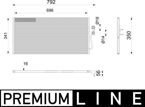 MAHLE AC 1202 000P - Condensatore, Climatizzatore www.autoricambi360.it
