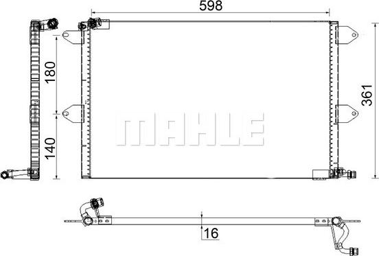 MAHLE AC 171 001S - Condensatore, Climatizzatore www.autoricambi360.it