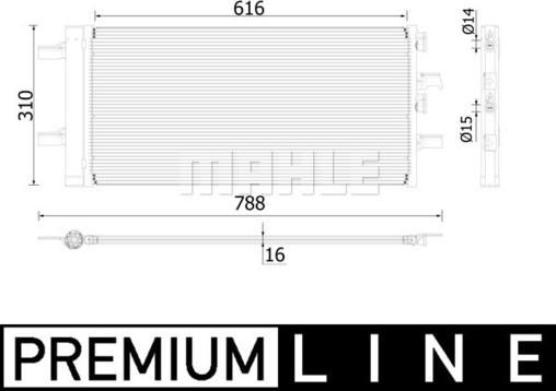 MAHLE AC 891 000P - Condensatore, Climatizzatore www.autoricambi360.it