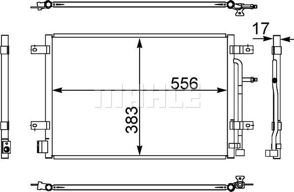 MAHLE AC 812 001S - Condensatore, Climatizzatore www.autoricambi360.it
