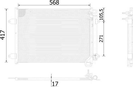 MAHLE AC 734 000S - Condensatore, Climatizzatore www.autoricambi360.it
