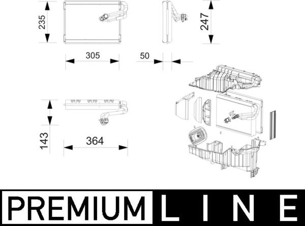 MAHLE AE 269 000P - Evaporatore, Climatizzatore www.autoricambi360.it