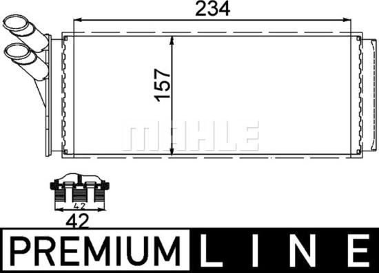 MAHLE AH 93 000P - Scambiatore calore, Riscaldamento abitacolo www.autoricambi360.it