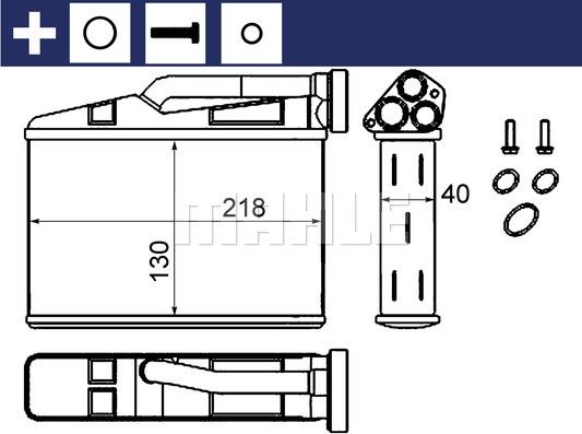 MAHLE AH 240 000S - Scambiatore calore, Riscaldamento abitacolo www.autoricambi360.it
