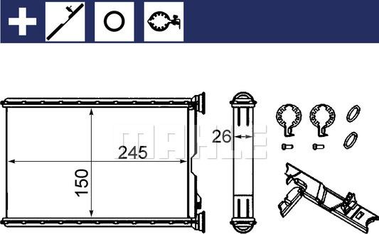 MAHLE AH 242 000S - Scambiatore calore, Riscaldamento abitacolo www.autoricambi360.it