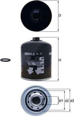 MAHLE AL 41 - Cartuccia essiccatore aria, Imp. aria compressa www.autoricambi360.it