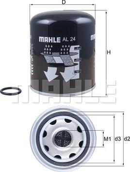 MAHLE AL 24 - Cartuccia essiccatore aria, Imp. aria compressa www.autoricambi360.it