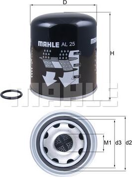 MAHLE AL 25 - Cartuccia essiccatore aria, Imp. aria compressa www.autoricambi360.it
