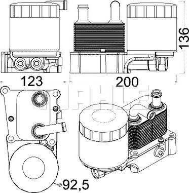 MAHLE CLC 191 000S - Radiatore olio, Olio motore www.autoricambi360.it