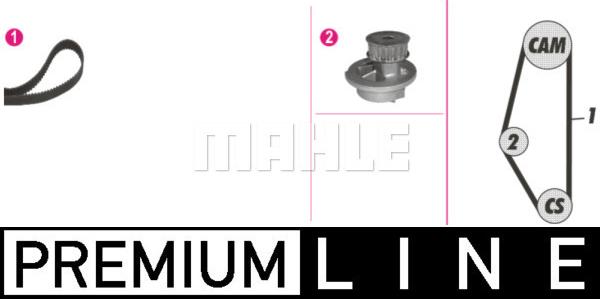 MAHLE CPK 124 000P - Pompa acqua + Kit cinghie dentate www.autoricambi360.it