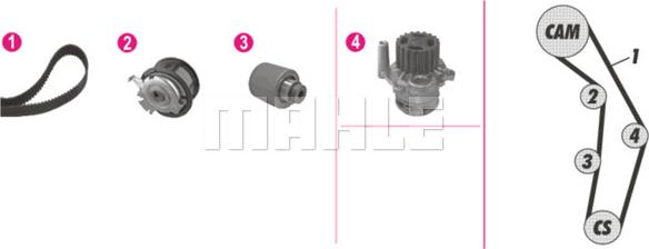 MAHLE CPK 25 000P - Pompa acqua + Kit cinghie dentate www.autoricambi360.it