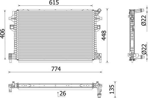 MAHLE CR 959 001P - Radiatore, Raffreddamento motore www.autoricambi360.it