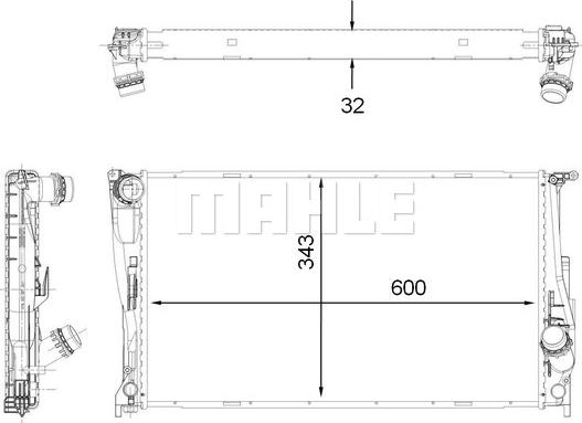 MAHLE CR 1923 000P - Radiatore, Raffreddamento motore www.autoricambi360.it