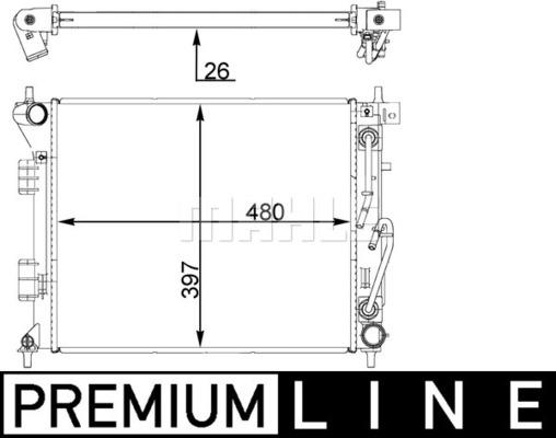MAHLE CR 1405 000P - Radiatore, Raffreddamento motore www.autoricambi360.it