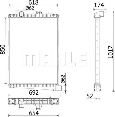 MAHLE CR 1047 001S - Radiatore, Raffreddamento motore www.autoricambi360.it