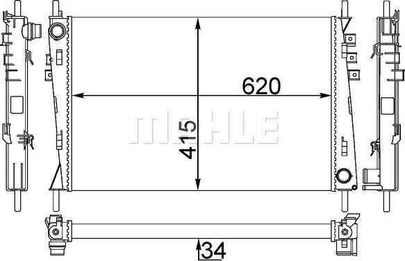 MAHLE CR 1348 000S - Radiatore, Raffreddamento motore www.autoricambi360.it