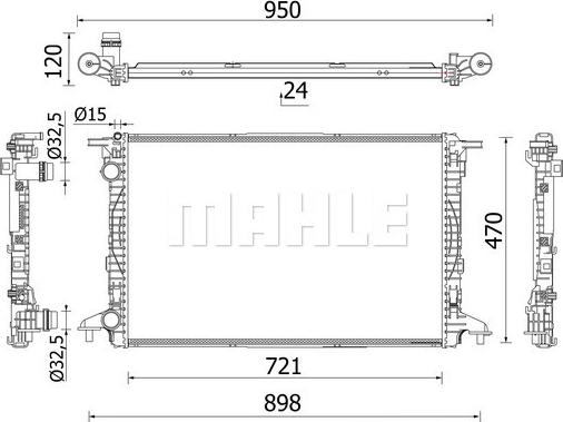 MAHLE CR 2179 000S - Radiatore, Raffreddamento motore www.autoricambi360.it