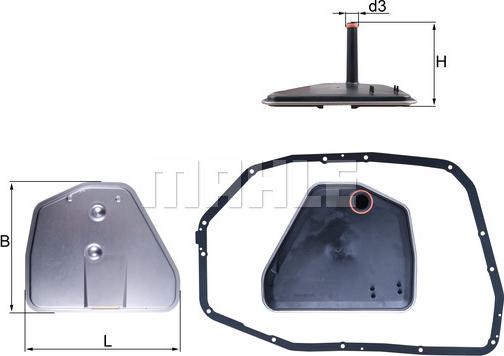 MAHLE HX 164D1 - Filtro idraulico, Cambio automatico www.autoricambi360.it