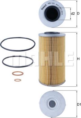 MAHLE HX 131D - Filtro idraulico, Cambio automatico www.autoricambi360.it