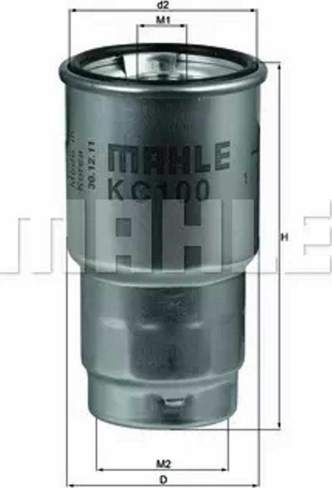 MAHLE KC 100D - Filtro carburante www.autoricambi360.it