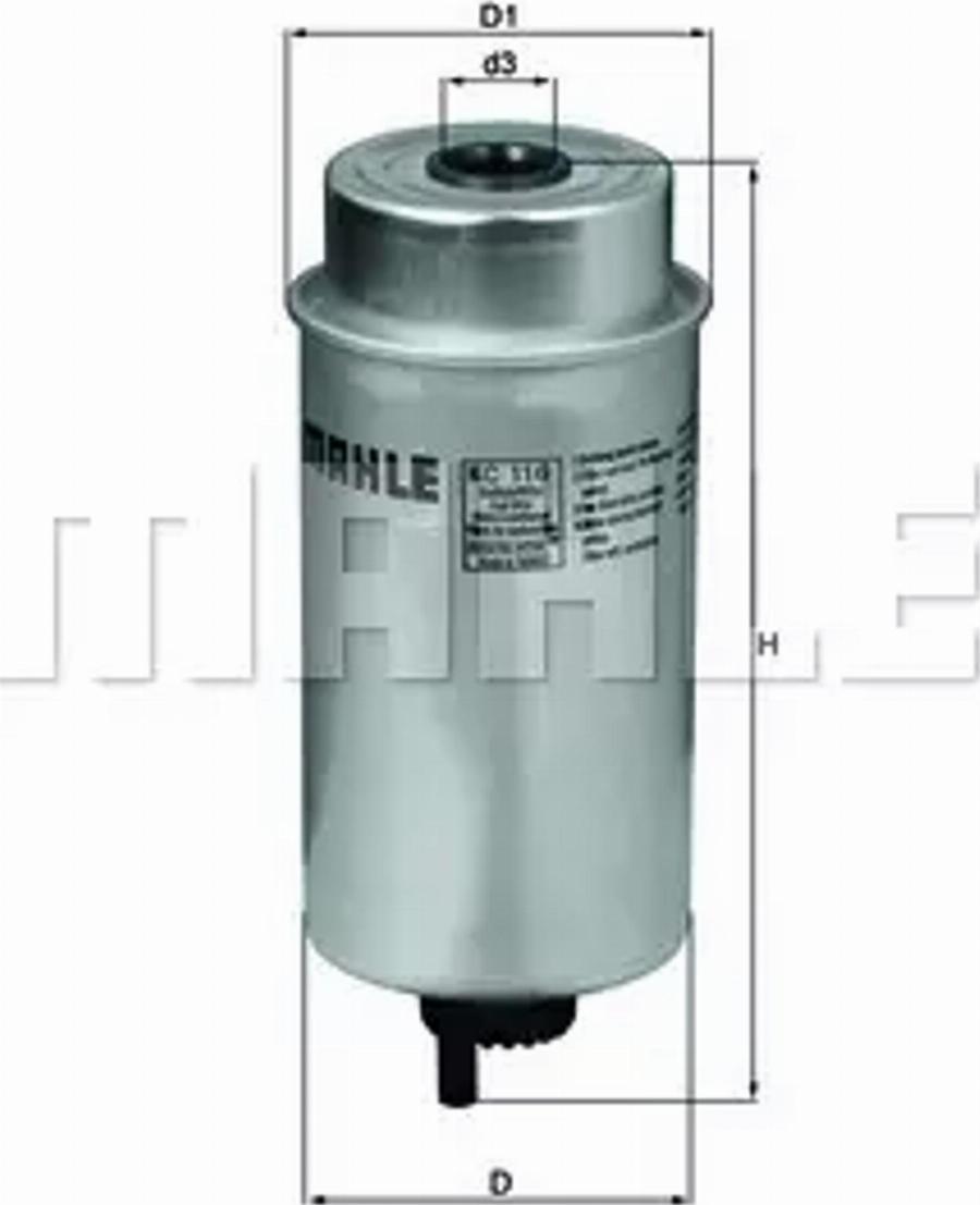 MAHLE KC 116 - Filtro carburante www.autoricambi360.it