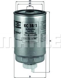 MAHLE KC 18/1 - Filtro carburante www.autoricambi360.it